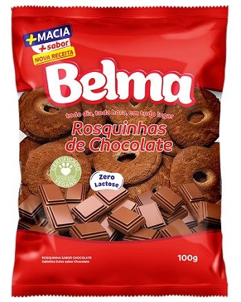 BISCOITO ROSQUINHA BELMA 100G CHOCOLATE