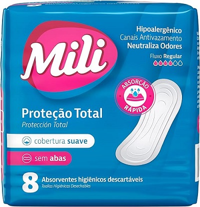 ABSORVENTE MILI C TOTAL SUAVE SEM ABAS 8UN