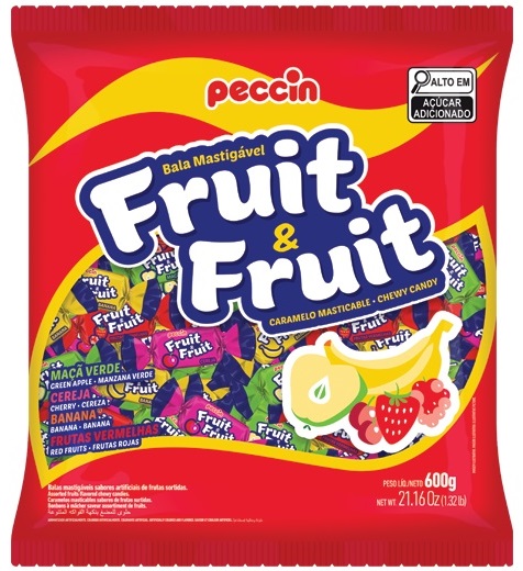 BALA FRUIT E FRUIT SORTIDA 600G 