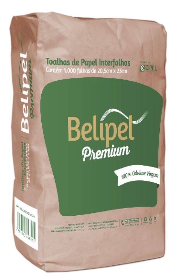 TOALHA PAPEL INTERFOLHAS 1000UN BELIPEL PREMIUM 100% CELULOSE