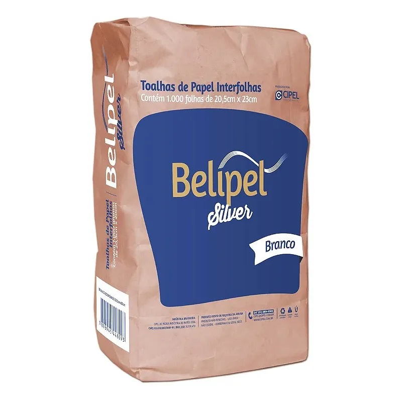 TOALHA PAPEL INTERFOLHAS 1000UN BELIPEL SILVER BRANCO