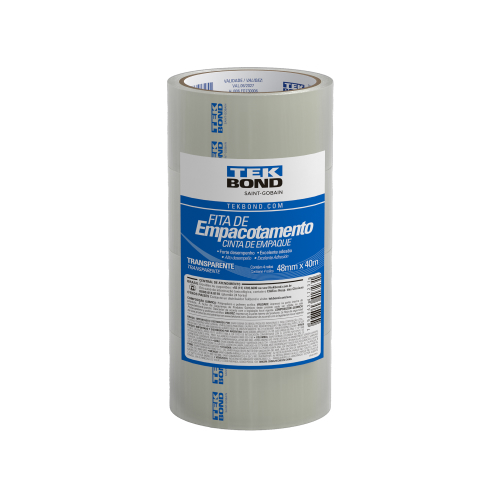 FITA EMPACOTAMENTO TEKBOND 48MMX40MM TRANSPARENTE FITA EMPACOTAMENTO TEKBOND 48MMX40MM TRANSPARENTE