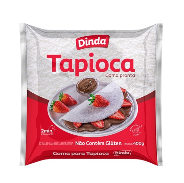 MASSA TAPIOCA FECULA HIDRATADA DINDA 400G MASSA TAPIOCA FECULA HIDRATADA DINDA 400G
