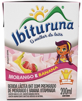 BEBIDA LACTEA IBITURUNA  200ML MORANGO E BANANA