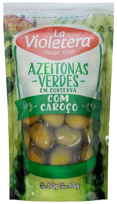 AZEITONA VERDE DOY PACK LA VIOLETERA COM CAROÇO 100G