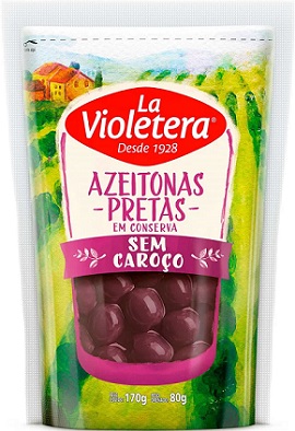 AZEITONA PRETA DOY PACK LA VIOLETERA SEM CAROÇO 80G