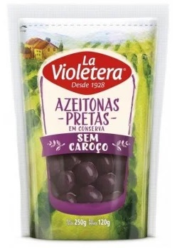 AZEITONA PRETA DOY PACK LA VIOLETERA SEM CAROÇO 120G