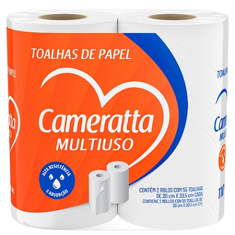 PAPEL TOALHA ROLO 110FLS CAMERATTA C/3X55FL