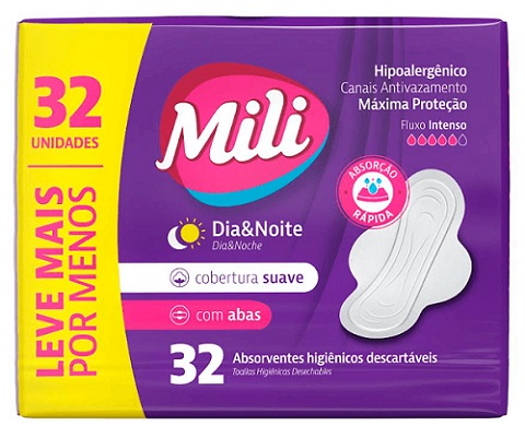 ABS MILI DIA E NOITE SUAVE COM ABAS 32UN