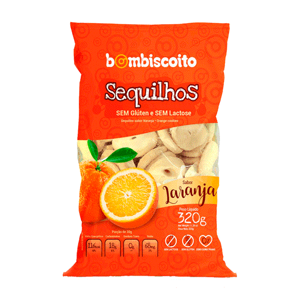 BISCOITO BOMBISCOITO SEQUILHOS 320G LARANJA