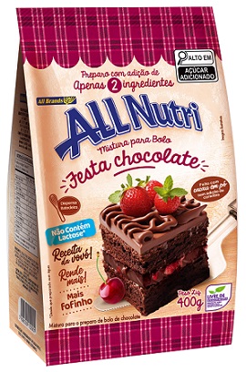 MISTURA BOLO ALLNUTRI POUCH 400G FESTA CHOCOLATE