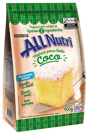 MISTURA BOLO ALLNUTRI POUCH 400G COCO