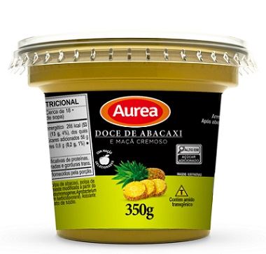 DOCE POTE AUREA 350G ABACAXI/MACA