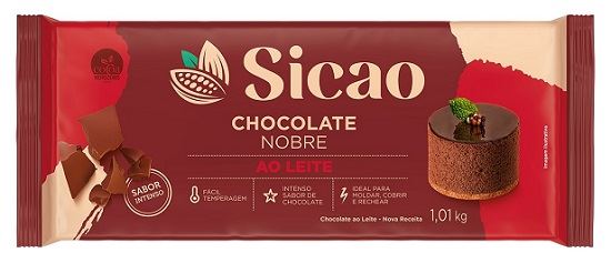 CHOCOLATE  BARRA AO LEITE SICAO 1,01KG NOBRE