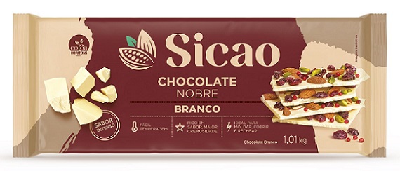 BARRA CHOC BRANCO SICAO 1,01KG NOBRE