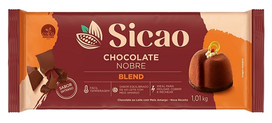 BARRA CHOCOLATE BLEND SICAO 1,01KG NOBRE BARRA CHOCOLATE BLEND SICAO 1,01KG NOBRE