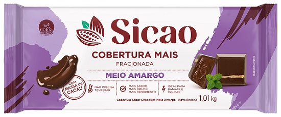 COBERTURA BARRA MEIO AMARGO MAIS SICAO 1,01KG FR COBERTURA BARRA MEIO AMARGO MAIS SICAO 1,01KG FR