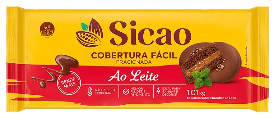 COBERTURA BARRA AO LEITE FACIL SICAO 1,01KG FR COBERTURA BARRA AO LEITE FACIL SICAO 1,01KG FR
