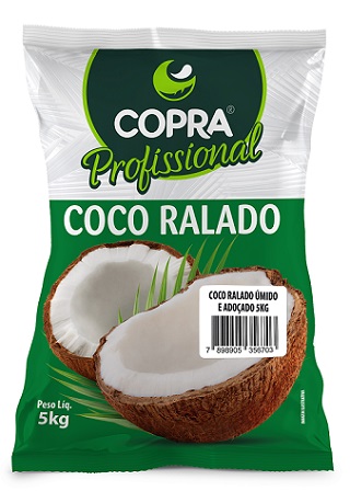 COCO RALADO FINO 5KG COPRA UMIDO E ADOÇADO