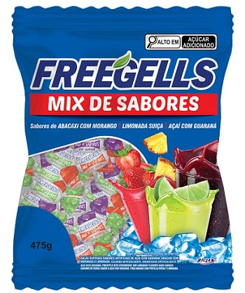 BALA GELADA FREEGELLS 475G MIX SABORES