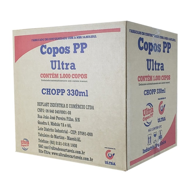 COPO DESCARTAVEL PP ULTRA TR LISO 50X330ML