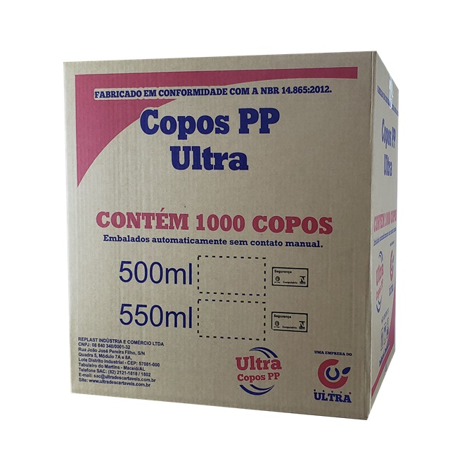 COPO DESCARTAVEL PP ULTRA TR LISO 50X500ML