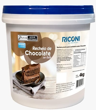 RECHEIO RICONI 4KG CHOCOLATE AO LEITE