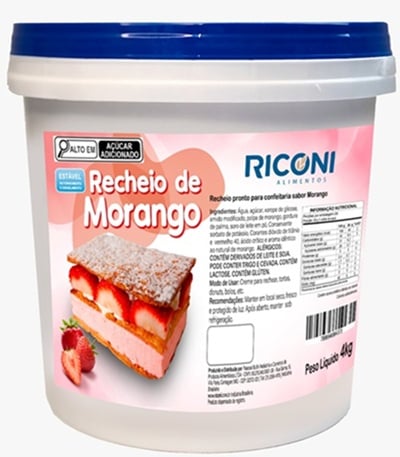 RECHEIO RICONI 4KG MORANGO