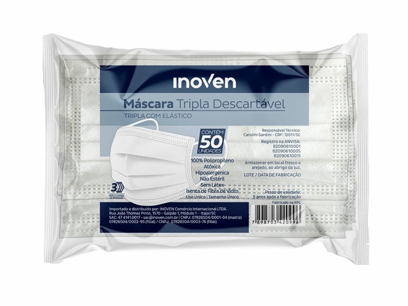 MASCARA INOVEN TRIPLA BR SACHE 50UN