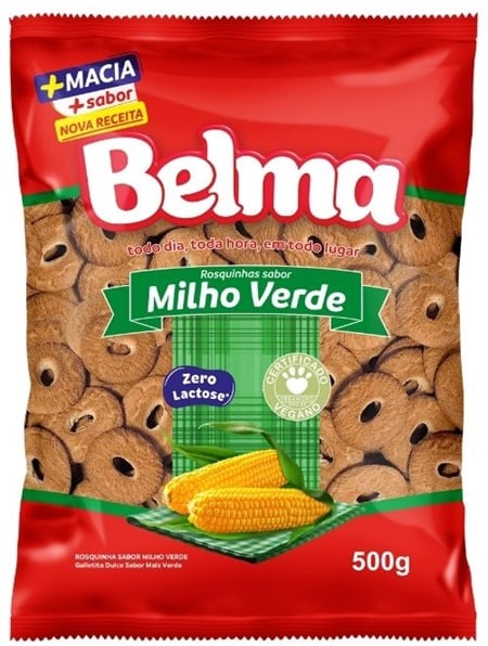 BISC ROSQUINHA BELMA 500G MILHO VERDE