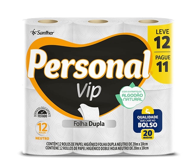 PAPEL HIGIENICO FOLHA DUPLA 20M PERSONAL L12P11 NEUTRO