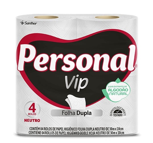 PAPEL HIGIENICO FOLHA DUPLA 30M PERSONAL 4UND  NEUTRO