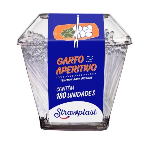 GARFO APERITIVO STRAWPLAST TRANSPARENTE C/180 GARFO APERITIVO STRAWPLAST TRANSPARENTE C/180