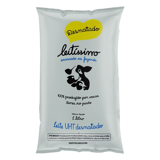 LEITE UHT 1L SACHE LEITISSIMO DESNATADO