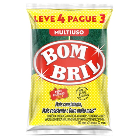 ESPONJA BOMBRIL D FACE M USO LV4 PG3