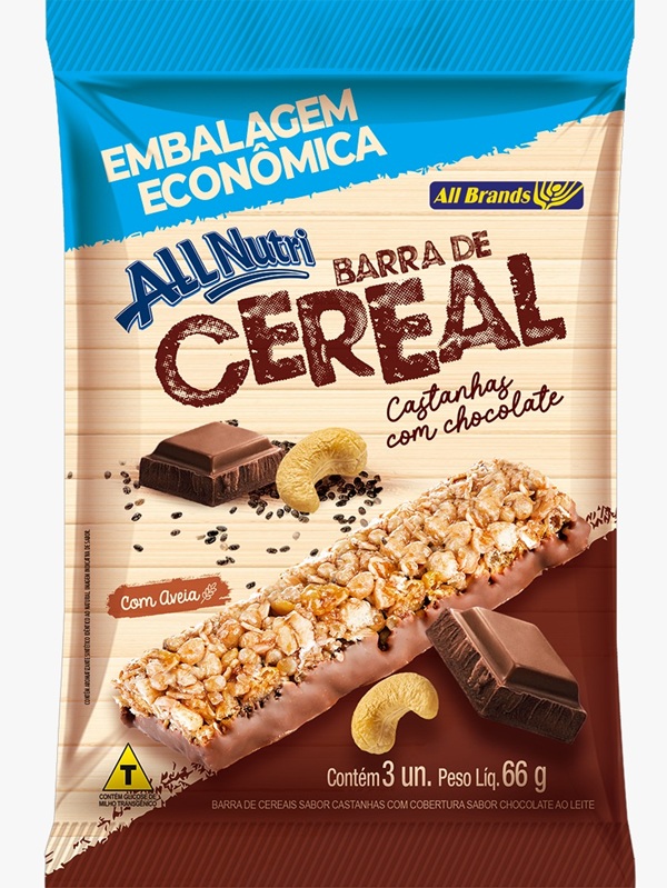 BARRA CEREAL ALLNUTRI 22G CAST/CHOCOL 03 UN