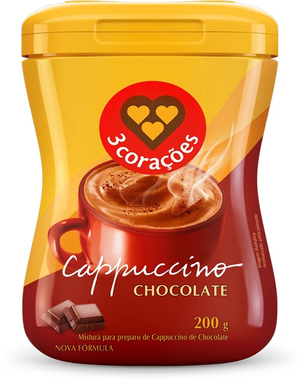 CAPPUCCINO 3 CORACOES CHOCOLATE 200G CAPPUCCINO 3 CORACOES CHOCOLATE 200G