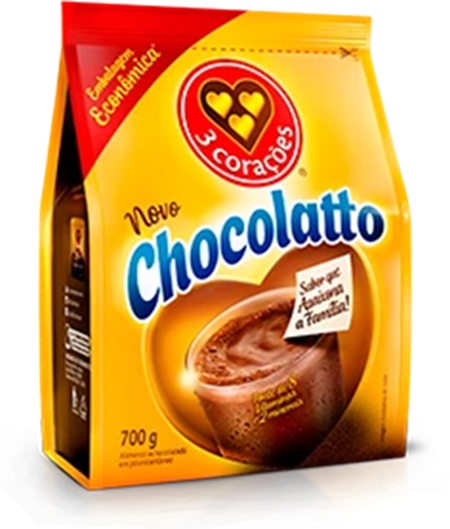 ACHOCOLATADO PO CHOCOLATTO 3 CORAÇOES 700G