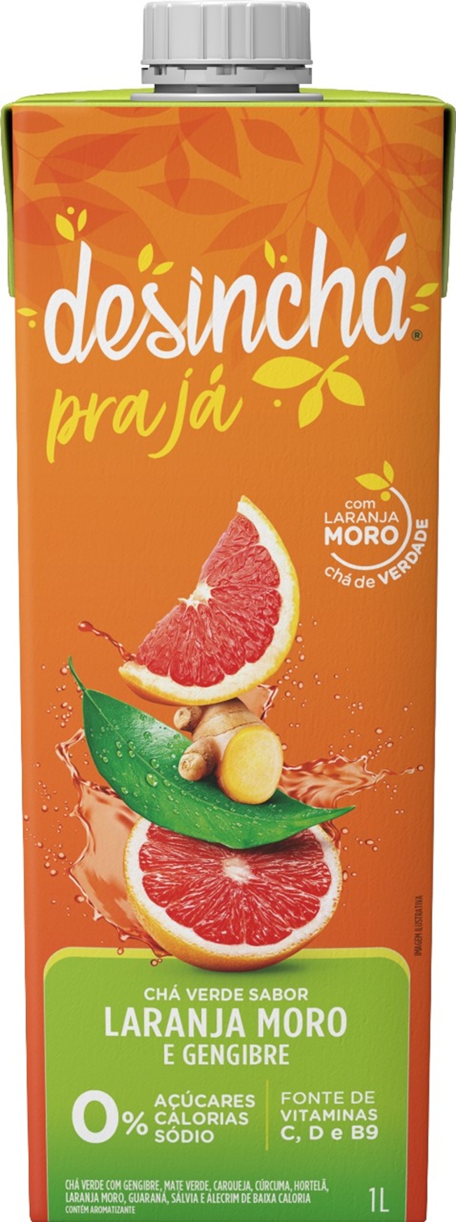 CHA VERDE DESINCHA 01LT LARANJA GENGIBRE CHA VERDE DESINCHA 01LT LARANJA GENGIBRE