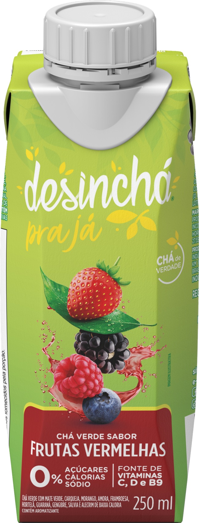 CHA VERDE DESINCHA 250ML FRUTAS VERMELHA