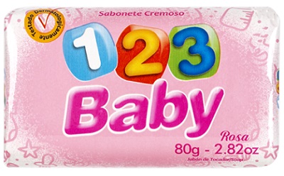 SABONETE INFANTIL 123 BABY 80G ROSA CREMOSO