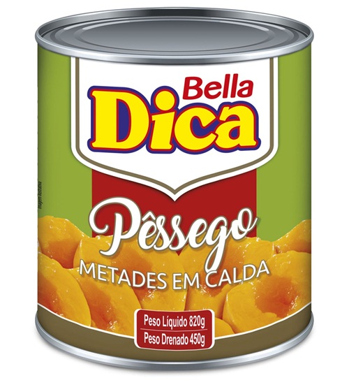 PESSEGO EM CALDA BELLA DICA LATA 450G