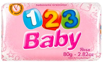 SABONETE INFANTIL 123 BABY 80G ROSA CREMOSO