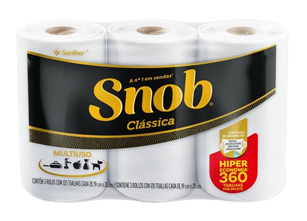 TOALHA PAPEL RL 360FLS  SNOB C/ 3X120 BR