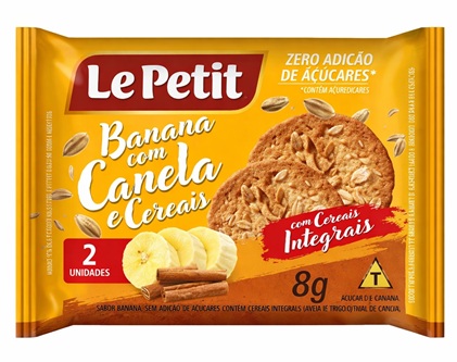 BISCOITO LE PETIT SACHE 8G BANANA E CANELA