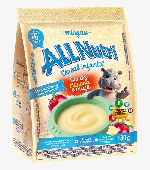 MINGAU ALLNUTRI 180G ARROZ/BANANA/MAÇA ZERO ACUCAR