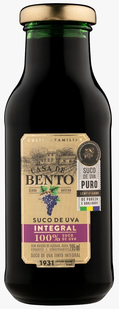 SUCO UVA INT CASA DE BENTO VIDRO  295ML