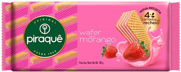 BISC WAFER PIRAQUE 100G MORANGO