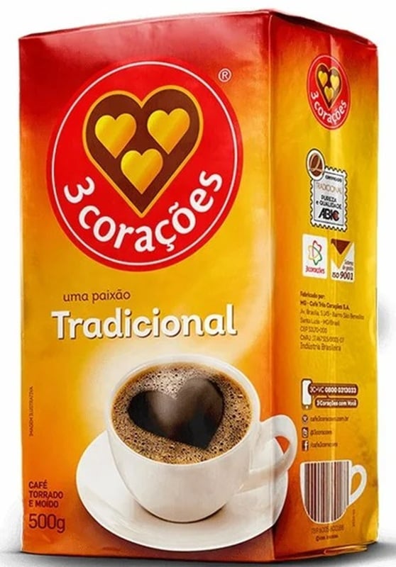 CAFÉ EM PÓ A VÁCUO 500G 3 CORACOES TRADICIONAL