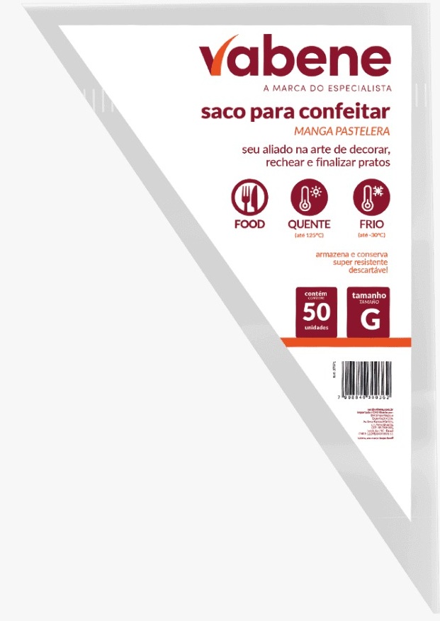 MANGA P/ CONFEITAR VABENE DESC G 38X27CM 50UN